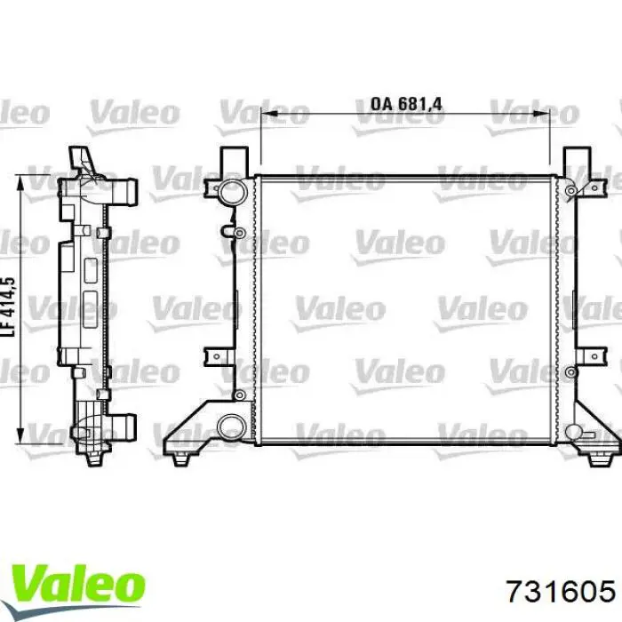731605 VALEO Radiador de esfriamento de motor