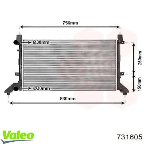 Compre 731605 VALEO Radiador de esfriamento de motor