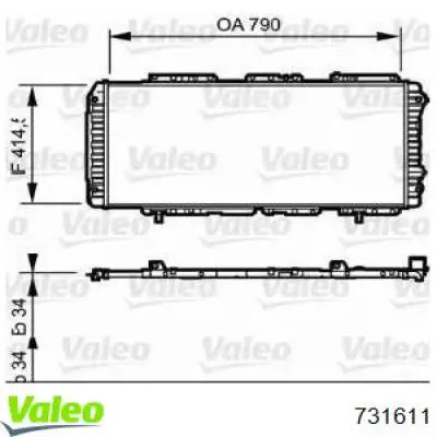 Radiador de esfriamento de motor 731611 VALEO
