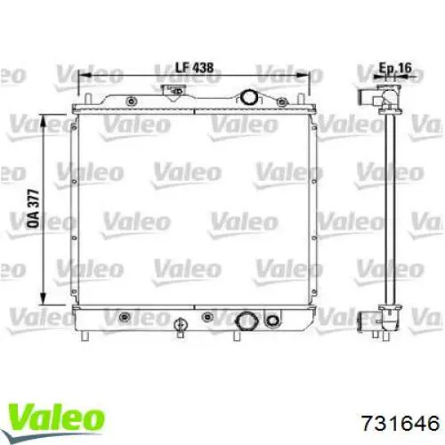 Radiador de esfriamento de motor 731646 VALEO