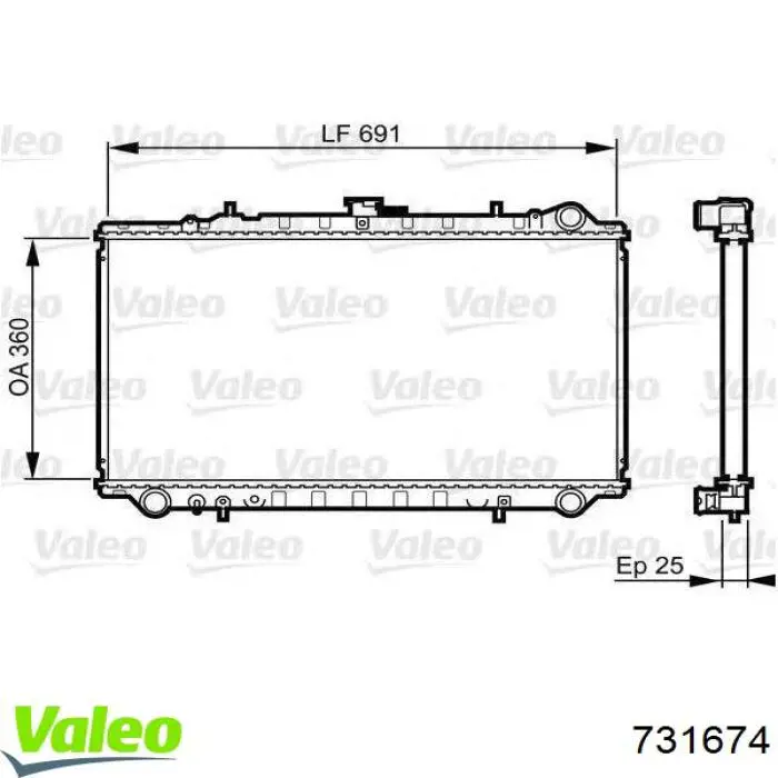 Radiador de esfriamento de motor 2141074N00 Nissan/Infiniti