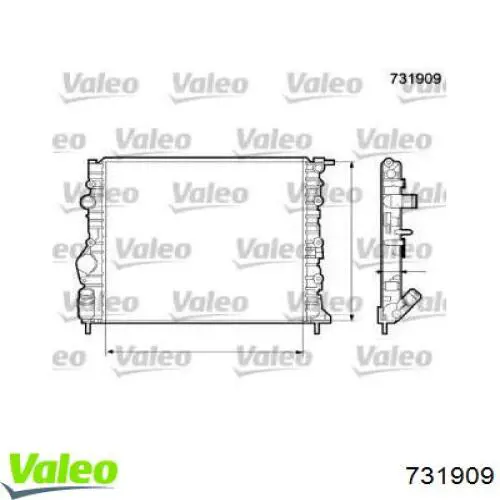 Radiador de esfriamento de motor 731909 VALEO