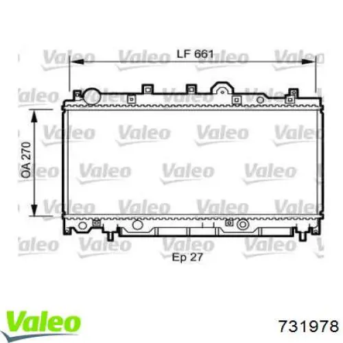 Radiador de esfriamento de motor 731978 VALEO