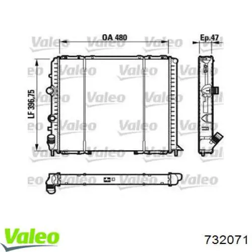 Radiador de esfriamento de motor 732071 VALEO