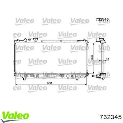 Radiador de esfriamento de motor 732345 VALEO