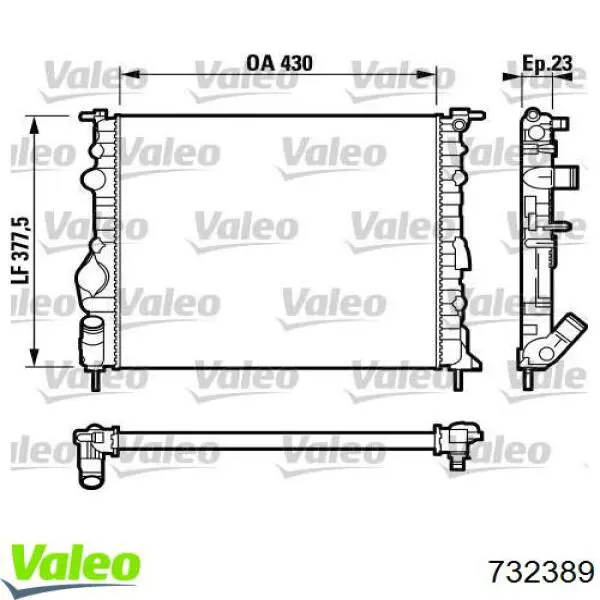 Compre 732389 VALEO Radiador de esfriamento de motor