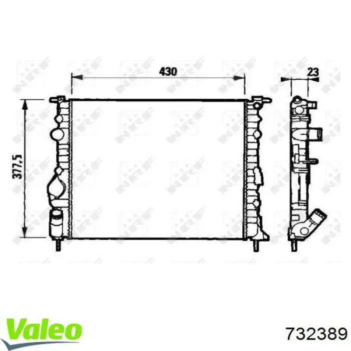 Radiador de esfriamento de motor VALEO 732389 preço, a partir de 60,07 USD