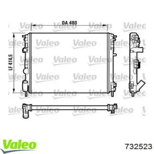 Radiador de esfriamento de motor 732523 VALEO
