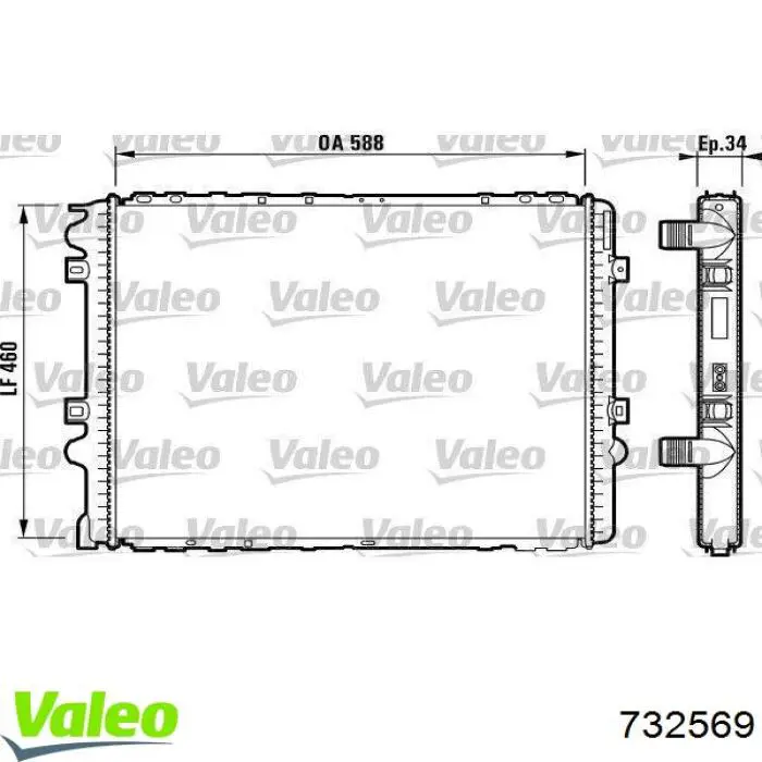 Radiador de esfriamento de motor VALEO 732569 preço, a partir de 155,75 USD