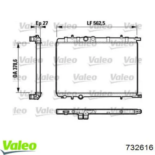 Radiador de esfriamento de motor 732616 VALEO