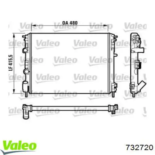 Radiador de esfriamento de motor 732720 VALEO