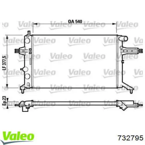 Compre 732795 VALEO Radiador de esfriamento de motor