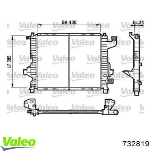 Radiador de esfriamento de motor 732819 VALEO
