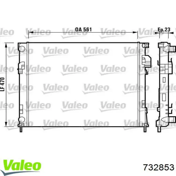 732853 VALEO Radiador de esfriamento de motor