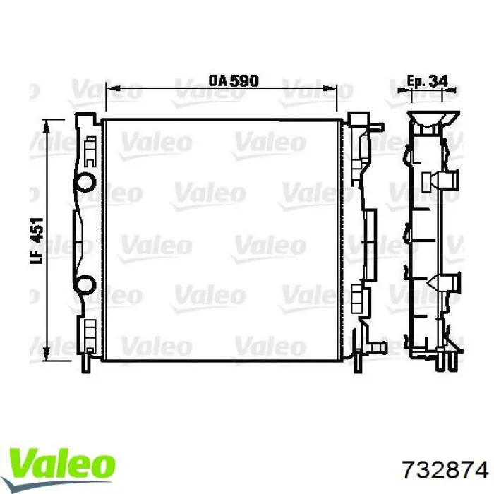Compre 732874 VALEO Radiador de esfriamento de motor