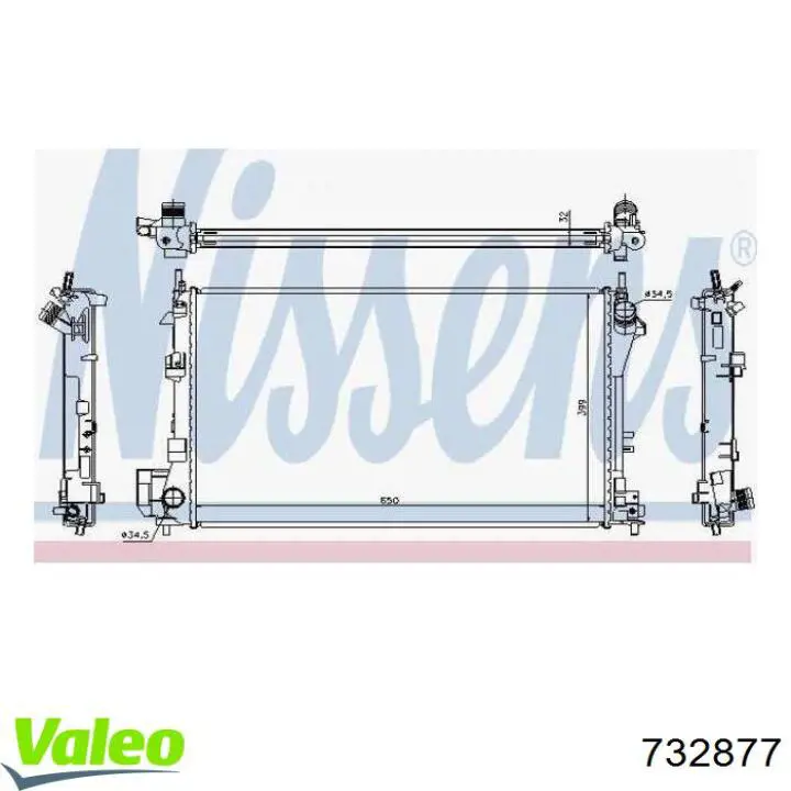 Radiador de esfriamento de motor 732877 VALEO