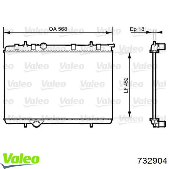Compre 732904 VALEO Radiador de esfriamento de motor