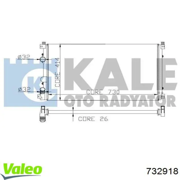 Compre 732918 VALEO Radiador de esfriamento de motor