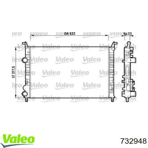 Compre 732948 VALEO Radiador de esfriamento de motor