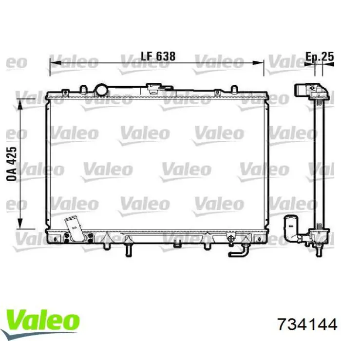 Compre 734144 VALEO Radiador de esfriamento de motor