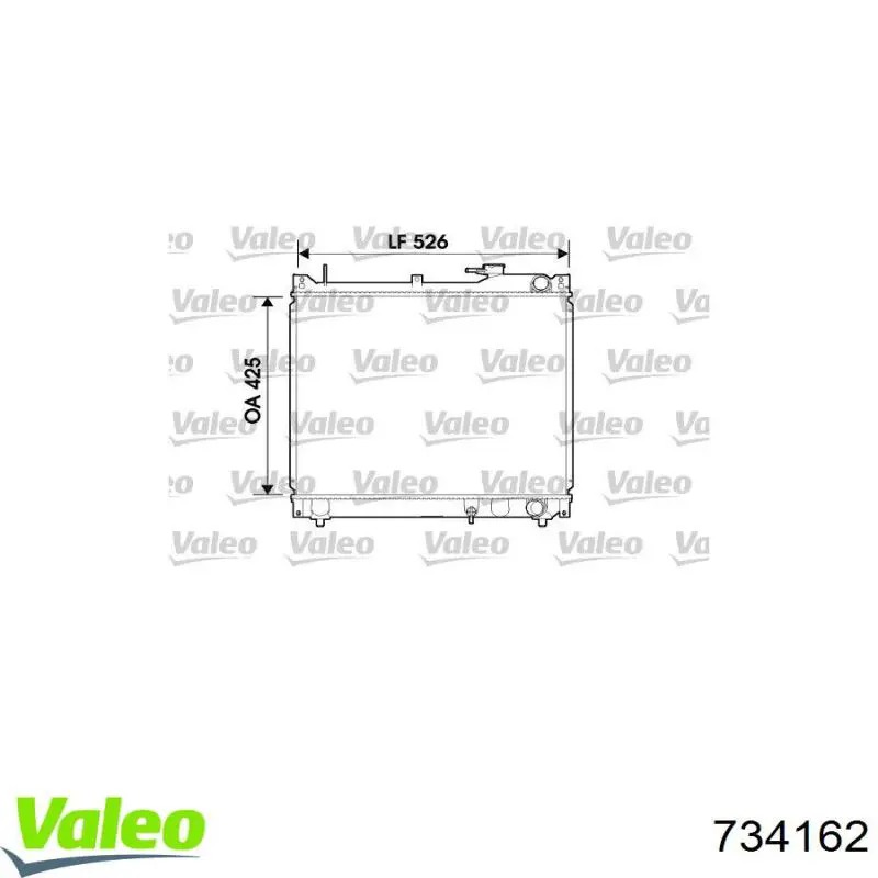 Radiador de esfriamento de motor 734162 VALEO