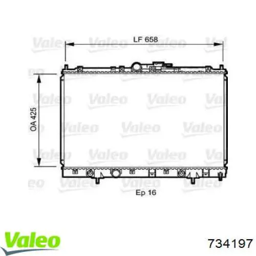 Radiador de esfriamento de motor 734197 VALEO