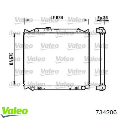 Radiador de esfriamento de motor 734206 VALEO