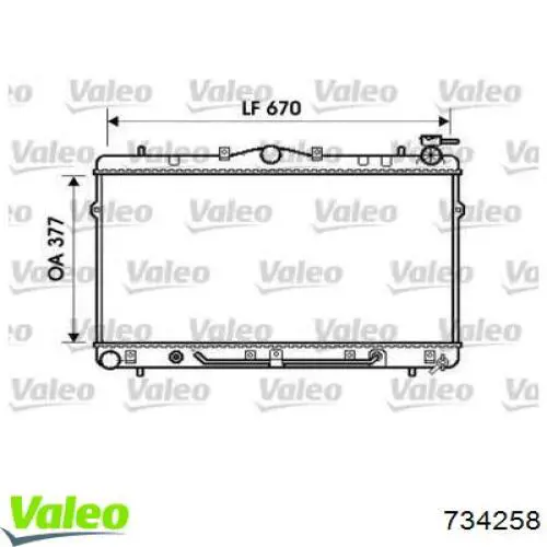 Radiador de esfriamento de motor 734258 VALEO