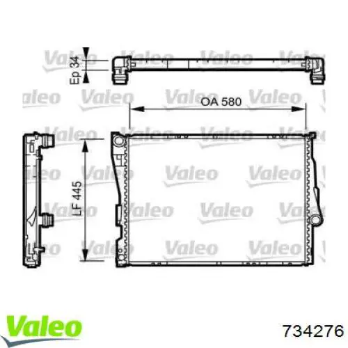 Radiador de esfriamento de motor VALEO 734276 preço, a partir de 71,63 USD