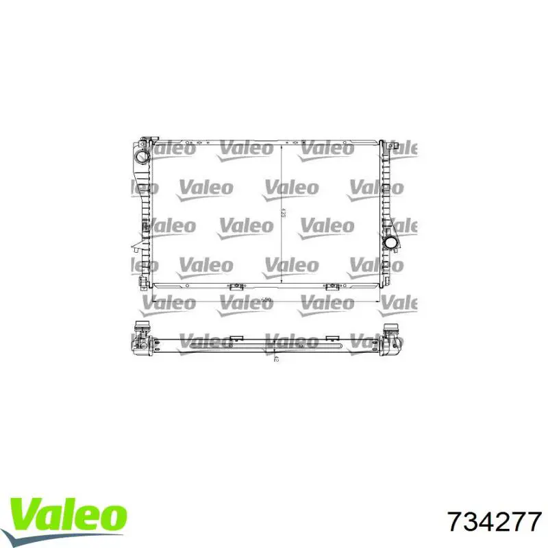 734277 VALEO Radiador de esfriamento de motor