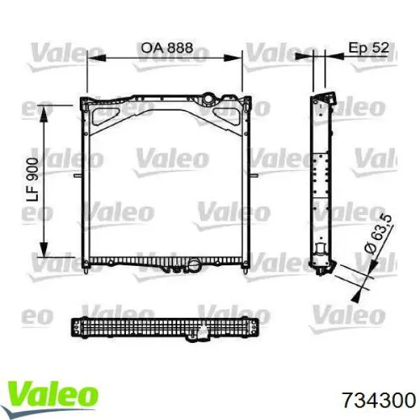 Compre 734300 VALEO Radiador de esfriamento de motor