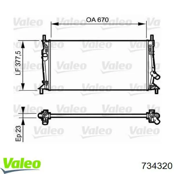 Radiador de esfriamento de motor VALEO 734320 preço, a partir de 72,36 USD