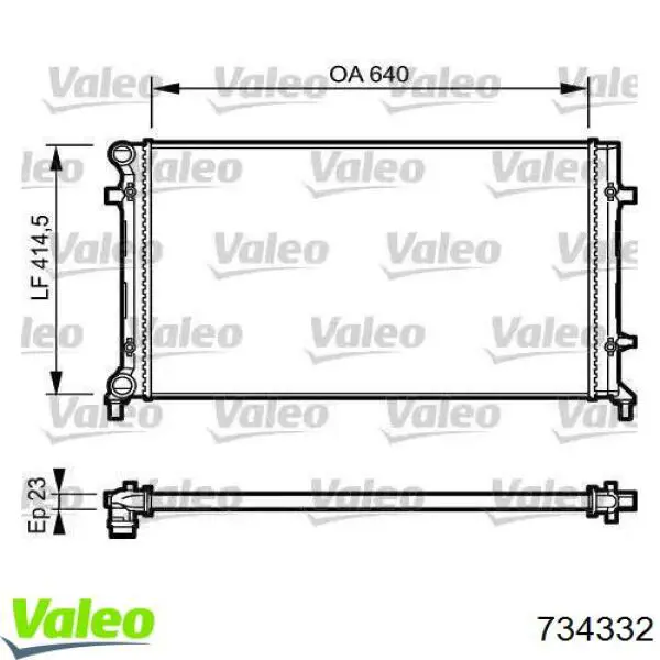 734332 VALEO Radiador de esfriamento de motor