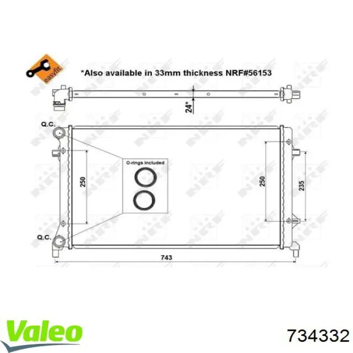 Compre 734332 VALEO Radiador de esfriamento de motor