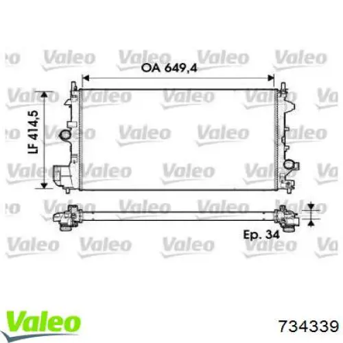 Radiador de esfriamento de motor VALEO 734339 preço, a partir de 103,84 USD