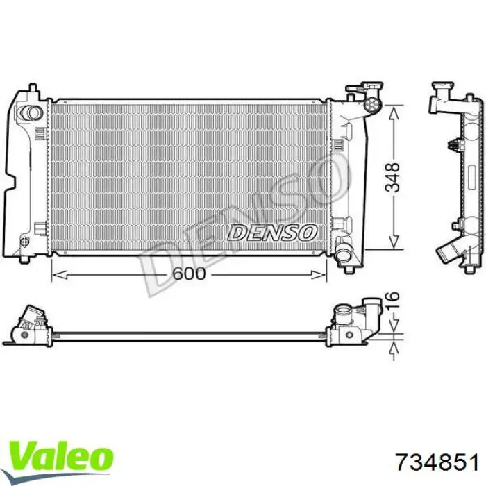 Compre 734851 VALEO Radiador de esfriamento de motor