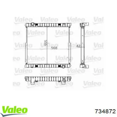 734872 VALEO Radiador de esfriamento de motor