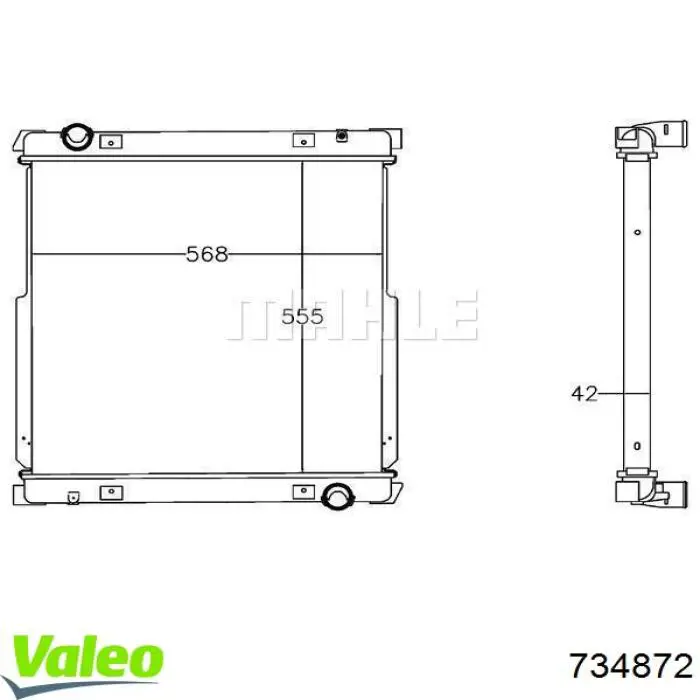 Radiador de esfriamento de motor VALEO 734872 preço, a partir de 203,95 USD