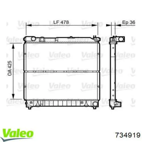 Compre 734919 VALEO Radiador de esfriamento de motor