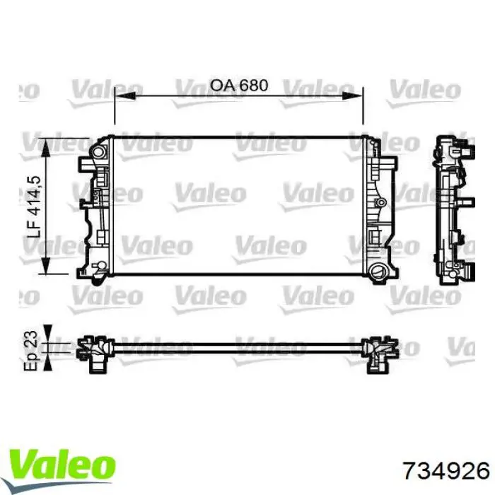 Radiador de esfriamento de motor VALEO 734926 preço, a partir de 110,97 USD