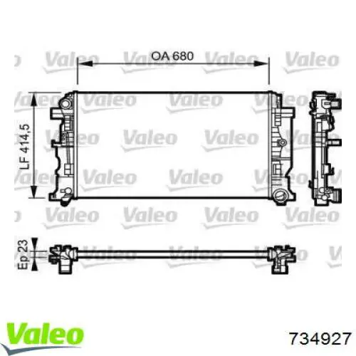 Radiador de esfriamento de motor VALEO 734927 preço, a partir de 110,28 USD