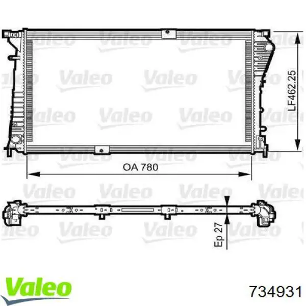 Radiador de esfriamento de motor VALEO 734931 preço, a partir de 192,12 USD