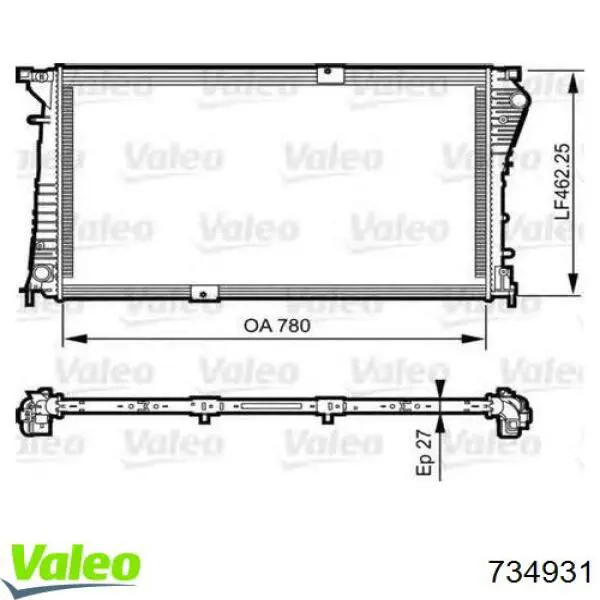 Compre 734931 VALEO Radiador de esfriamento de motor
