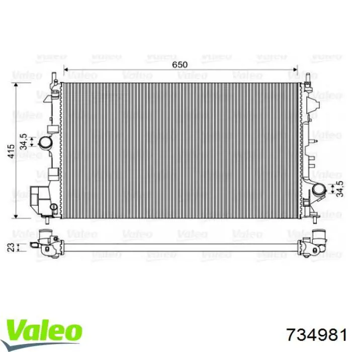 Compre 734981 VALEO Radiador de esfriamento de motor
