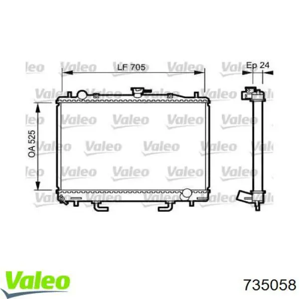 Radiador de esfriamento de motor VALEO 735058 preço, a partir de 147,45 USD