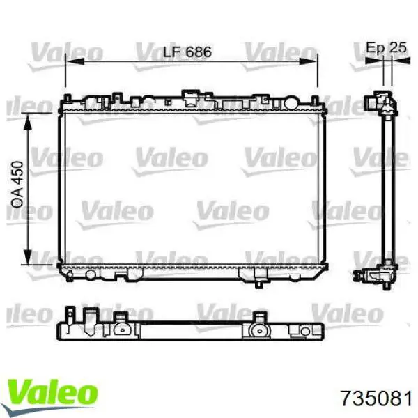 Radiador de esfriamento de motor VALEO 735081 preço, a partir de 119,89 USD