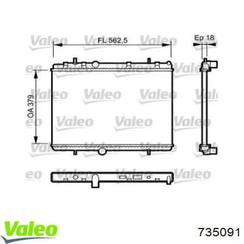 735091 VALEO Radiador de esfriamento de motor