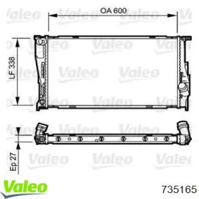 Radiador de esfriamento de motor 735165 VALEO