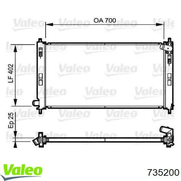 Radiador de esfriamento de motor VALEO 735200 preço, a partir de 145,83 USD