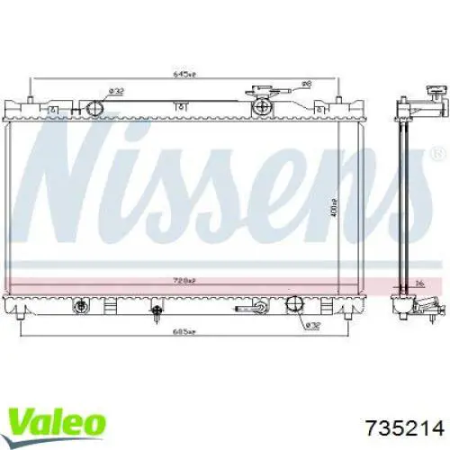 Compre 735214 VALEO Radiador de esfriamento de motor